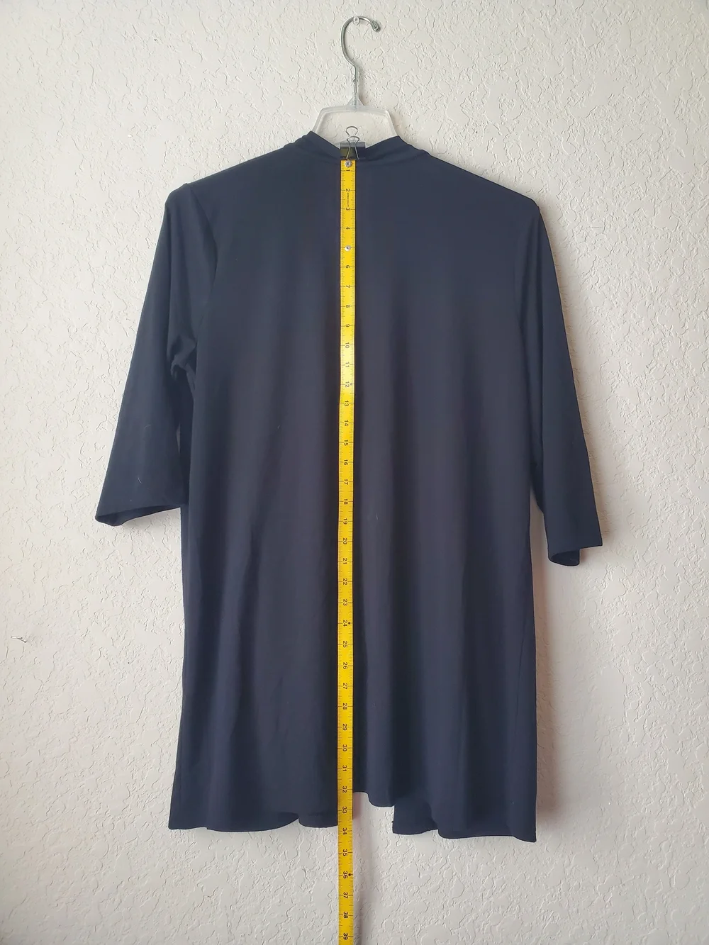 Zenana Black Open Front Cardigan 3XL Plus Size Pocket 3/4 Sleeve Knit Kimono
